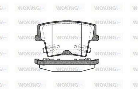 Комплект гальмівних накладок, дискове гальмо WOKING P10273.08