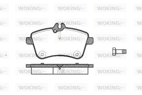 Комплект гальмівних накладок, дискове гальмо WOKING P10303.00