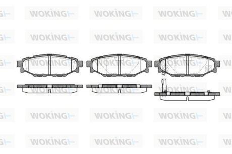 Комплект гальмівних накладок, дискове гальмо WOKING P10363.01