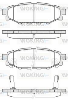 Комплект гальмівних накладок, дискове гальмо WOKING P1036312