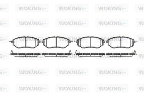Комплект гальмівних накладок, дискове гальмо WOKING P10373.02