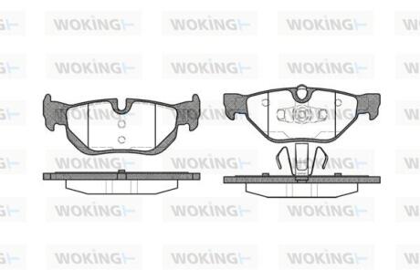 Комплект гальмівних накладок, дискове гальмо WOKING P10453.00
