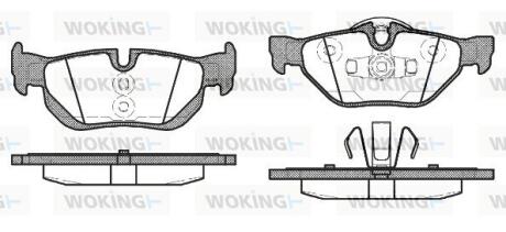 Комплект гальмівних накладок, дискове гальмо WOKING P10453.10