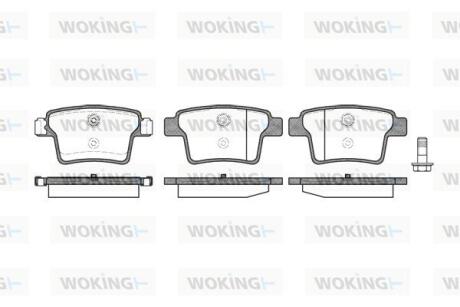 Комплект гальмівних накладок, дискове гальмо WOKING P10493.10
