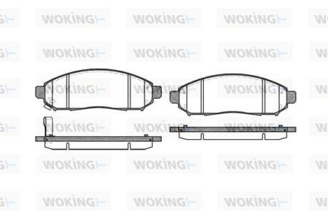 Комплект гальмівних накладок, дискове гальмо WOKING P10623.01