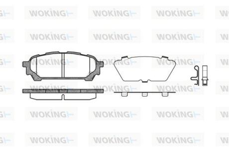 Комплект гальмівних накладок, дискове гальмо WOKING P10763.01