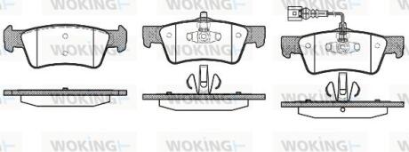 Комплект гальмівних накладок, дискове гальмо WOKING P10873.01