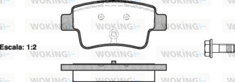 Комплект гальмівних накладок, дискове гальмо WOKING P10983.00