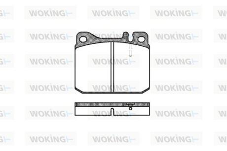 Комплект гальмівних накладок, дискове гальмо WOKING P1103.20