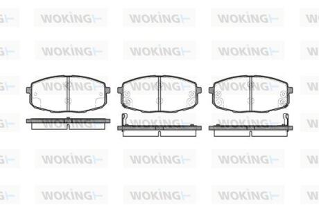 Комплект гальмівних накладок, дискове гальмо WOKING P11383.02