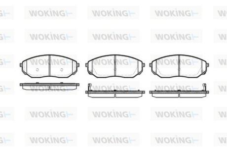 Комплект гальмівних накладок, дискове гальмо WOKING P11413.02