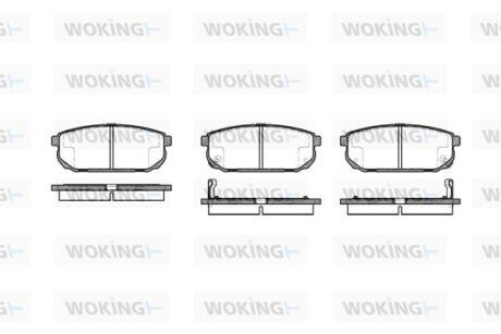Комплект гальмівних накладок, дискове гальмо WOKING P11423.02