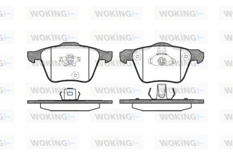 Комплект гальмівних накладок, дискове гальмо WOKING P11433.00