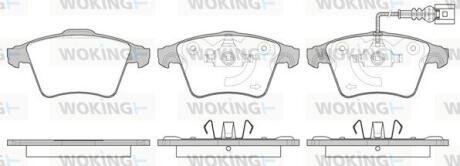 Комплект гальмівних накладок, дискове гальмо WOKING P1145311