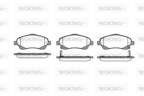 Комплект гальмівних накладок, дискове гальмо WOKING P11463.02