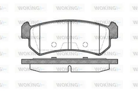 Комплект гальмівних накладок, дискове гальмо WOKING P1148300