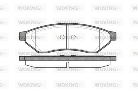 Комплект гальмівних накладок, дискове гальмо WOKING P1149300