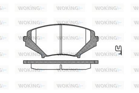 Комплект гальмівних накладок, дискове гальмо WOKING P11803.01