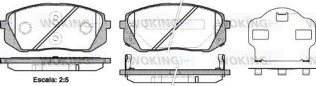 Комплект гальмівних накладок, дискове гальмо WOKING P12023.02
