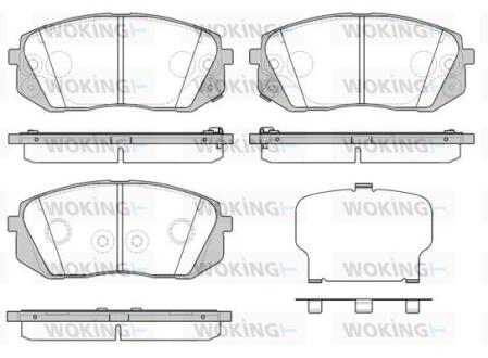 Комплект гальмівних накладок, дискове гальмо WOKING P12023.52