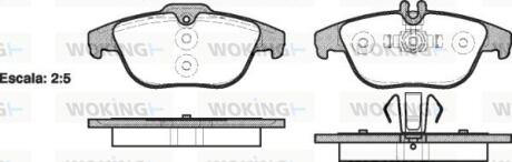 Комплект гальмівних накладок, дискове гальмо WOKING P12053.00
