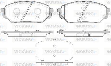 Комплект гальмівних накладок, дискове гальмо WOKING P12223.12