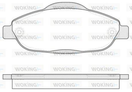 Комплект гальмівних накладок, дискове гальмо WOKING P1223300