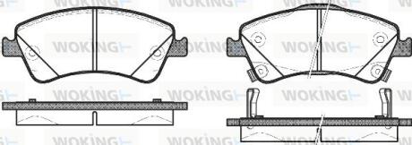 Комплект гальмівних накладок, дискове гальмо WOKING P12413.02