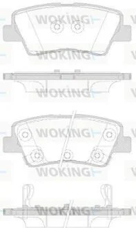 Комплект гальмівних накладок, дискове гальмо WOKING P1262342