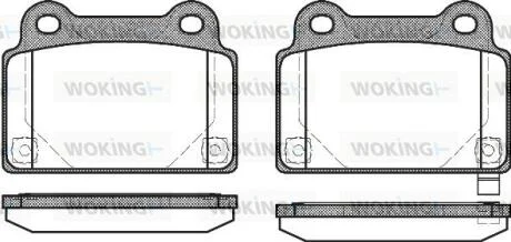 Комплект гальмівних накладок, дискове гальмо WOKING P12643.02
