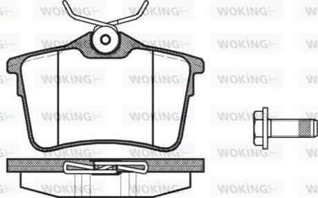 Комплект гальмівних накладок, дискове гальмо WOKING P1282300