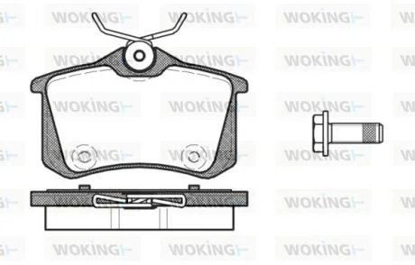 Комплект гальмівних накладок, дискове гальмо WOKING P12913.00
