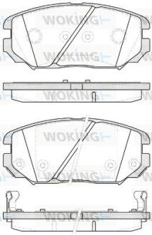 Комплект гальмівних накладок, дискове гальмо WOKING P1304312