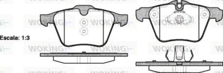 Комплект гальмівних накладок, дискове гальмо WOKING P13173.00