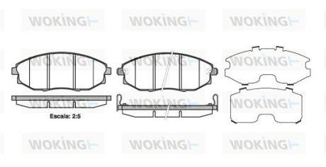 Комплект гальмівних накладок, дискове гальмо WOKING P13233.02