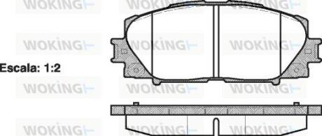 Комплект гальмівних накладок, дискове гальмо WOKING P13243.00