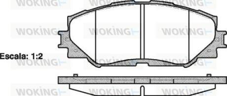 Комплект гальмівних накладок, дискове гальмо WOKING P1332300