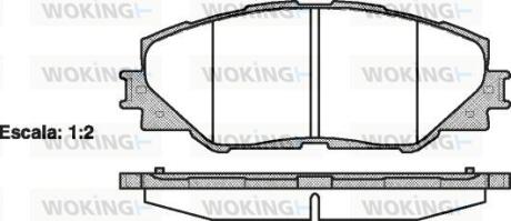 Комплект гальмівних накладок, дискове гальмо WOKING P1334300
