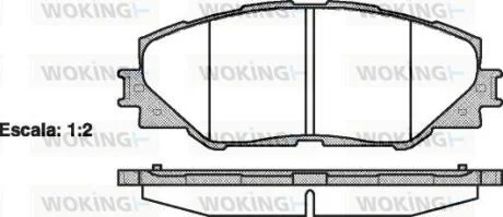 Комплект гальмівних накладок, дискове гальмо WOKING P1334300