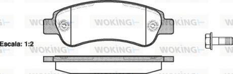 Комплект гальмівних накладок, дискове гальмо WOKING P1338300