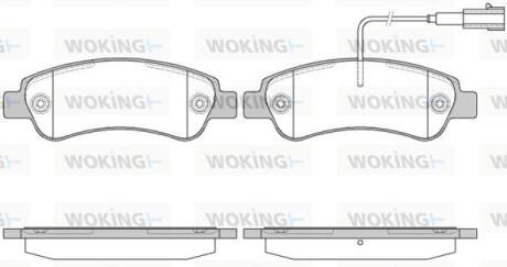 Комплект гальмівних накладок, дискове гальмо WOKING P13383.02