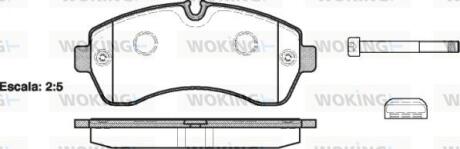 Комплект гальмівних накладок, дискове гальмо WOKING P13433.00