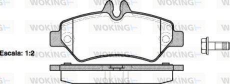 Комплект гальмівних накладок, дискове гальмо WOKING P13463.00