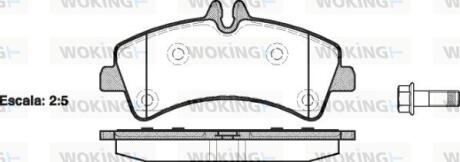Комплект гальмівних накладок, дискове гальмо WOKING P13473.00