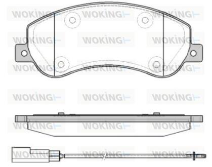 Комплект гальмівних накладок, дискове гальмо WOKING P13503.11