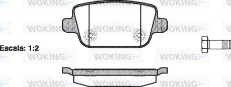 Комплект гальмівних накладок, дискове гальмо WOKING P1356300