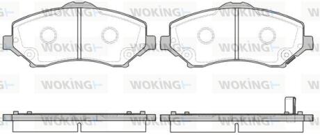 Комплект гальмівних накладок, дискове гальмо WOKING P13593.02