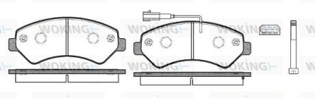 Комплект гальмівних накладок, дискове гальмо WOKING P1375312