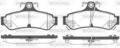 Комплект гальмівних накладок, дискове гальмо WOKING P13853.12