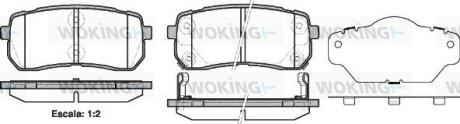 Комплект гальмівних накладок, дискове гальмо WOKING P1388302